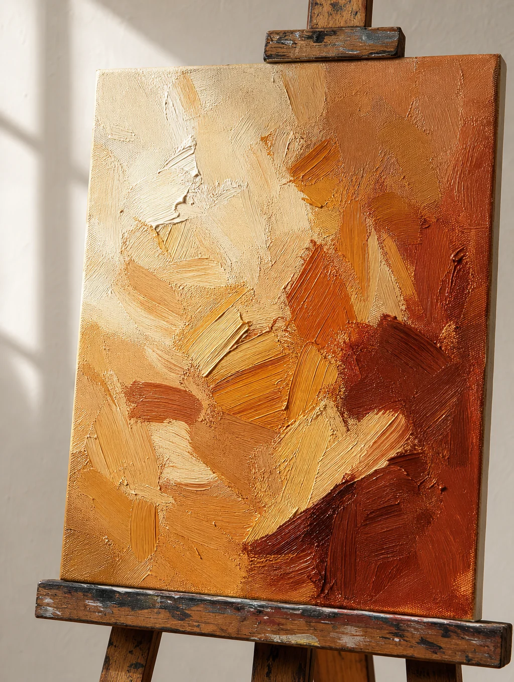 Original oil painting on a wooden easel